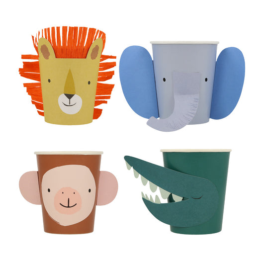 Animal parade character cups by Meri Meri