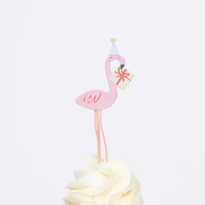Flamingo cupcake topper by meri meri -in Toronto at Confetti My Party. 