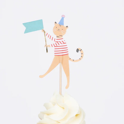 animal parade cat cupcake topper by meri meri 