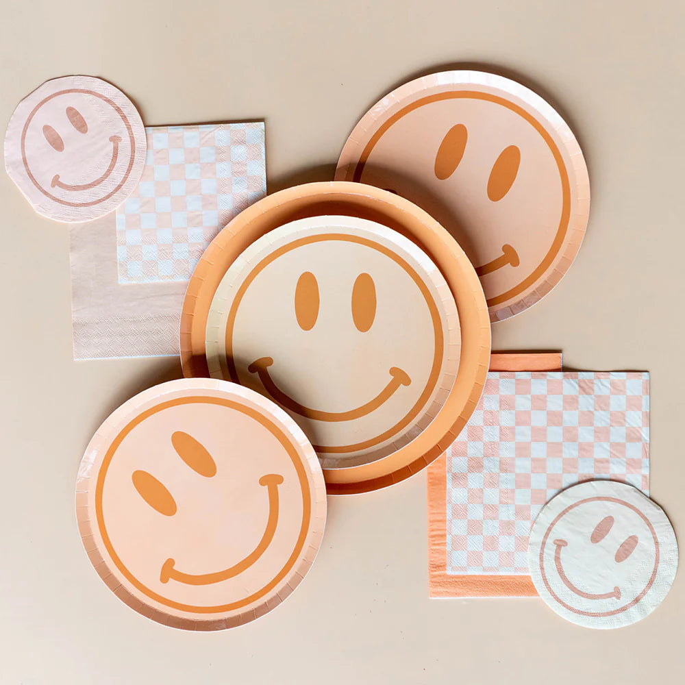 round apricot dinner plates - groovy theme