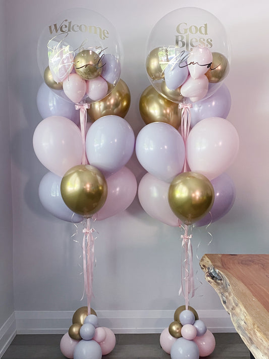 WELCOME BABY GIRL BALLOON BUNDLE