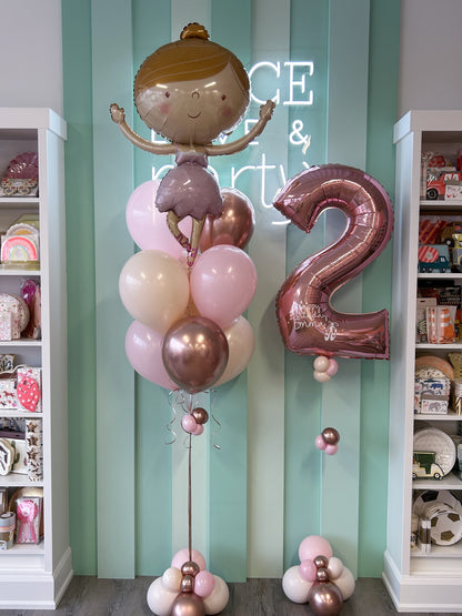 Ballerina Birthday Bundle balloon setup available at our Toronto party shop