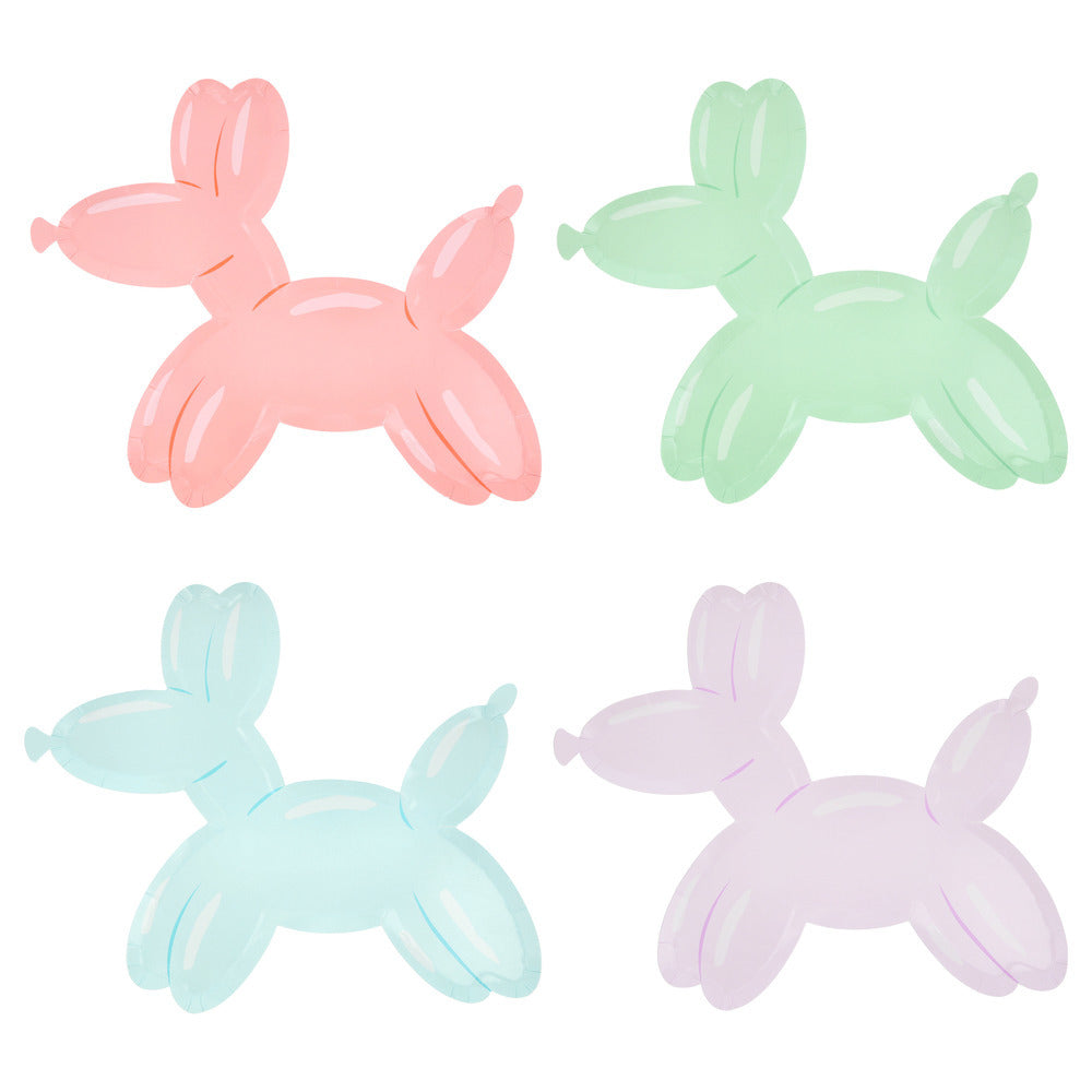 Pastel balloon dog party plates by Meri Meri in multiple colours available at our Toronto party shop
