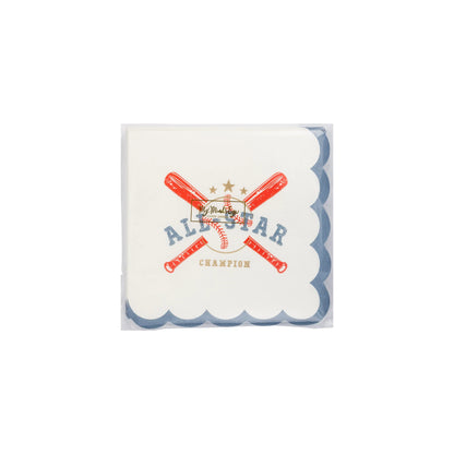 baseball all star cocktail napkins packaged