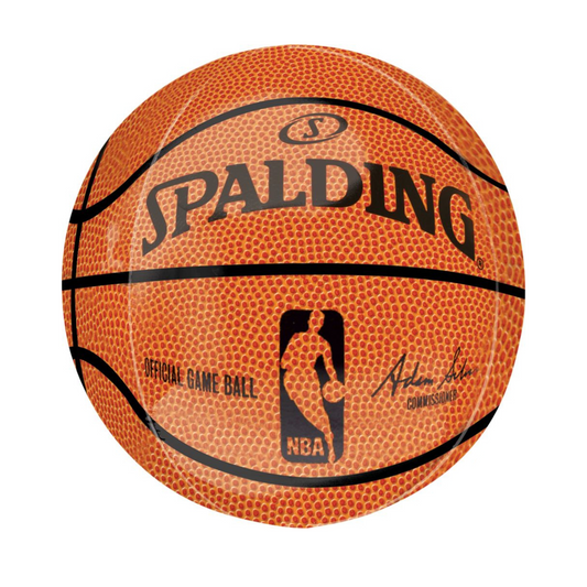 round basketball balloon with NBA logo