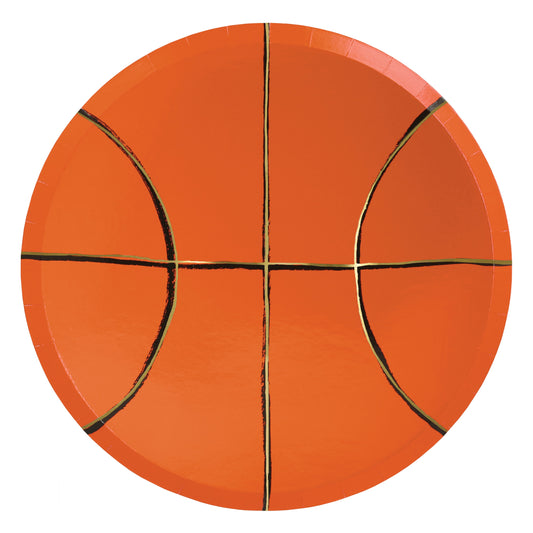 paper plates with basketball illustration
