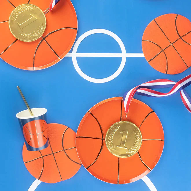 basketball shaped paper plates by meri meri