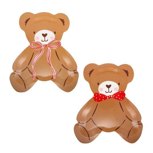 Teddy bear shaped party plates sold in Toronto at Confetti My Party for Valentine’s Day and kids’ celebrations