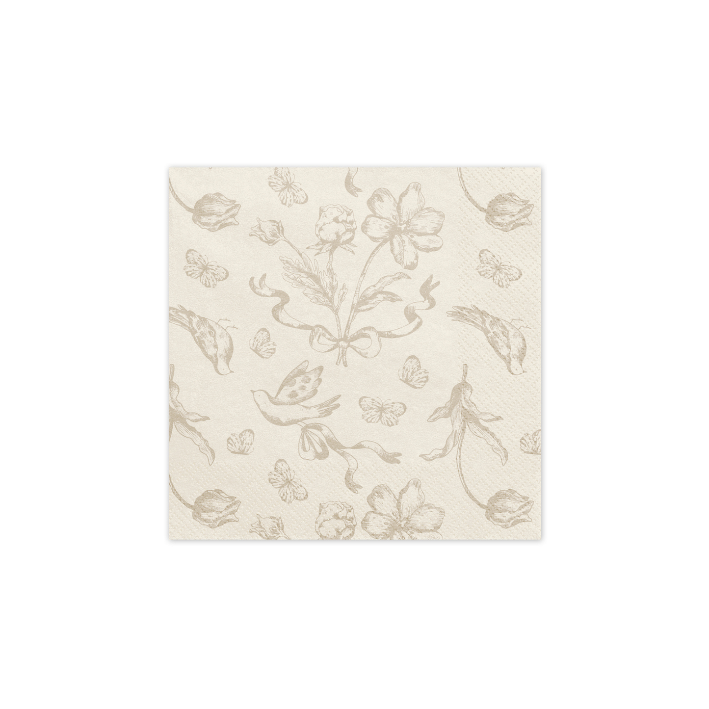 FLORAL BEIGE PAPER NAPKINS