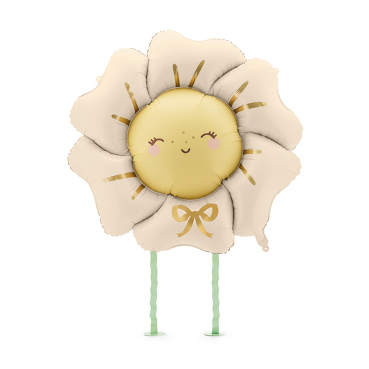 smiley blush flower foil balloon sold at Confetti My Party in Toronto