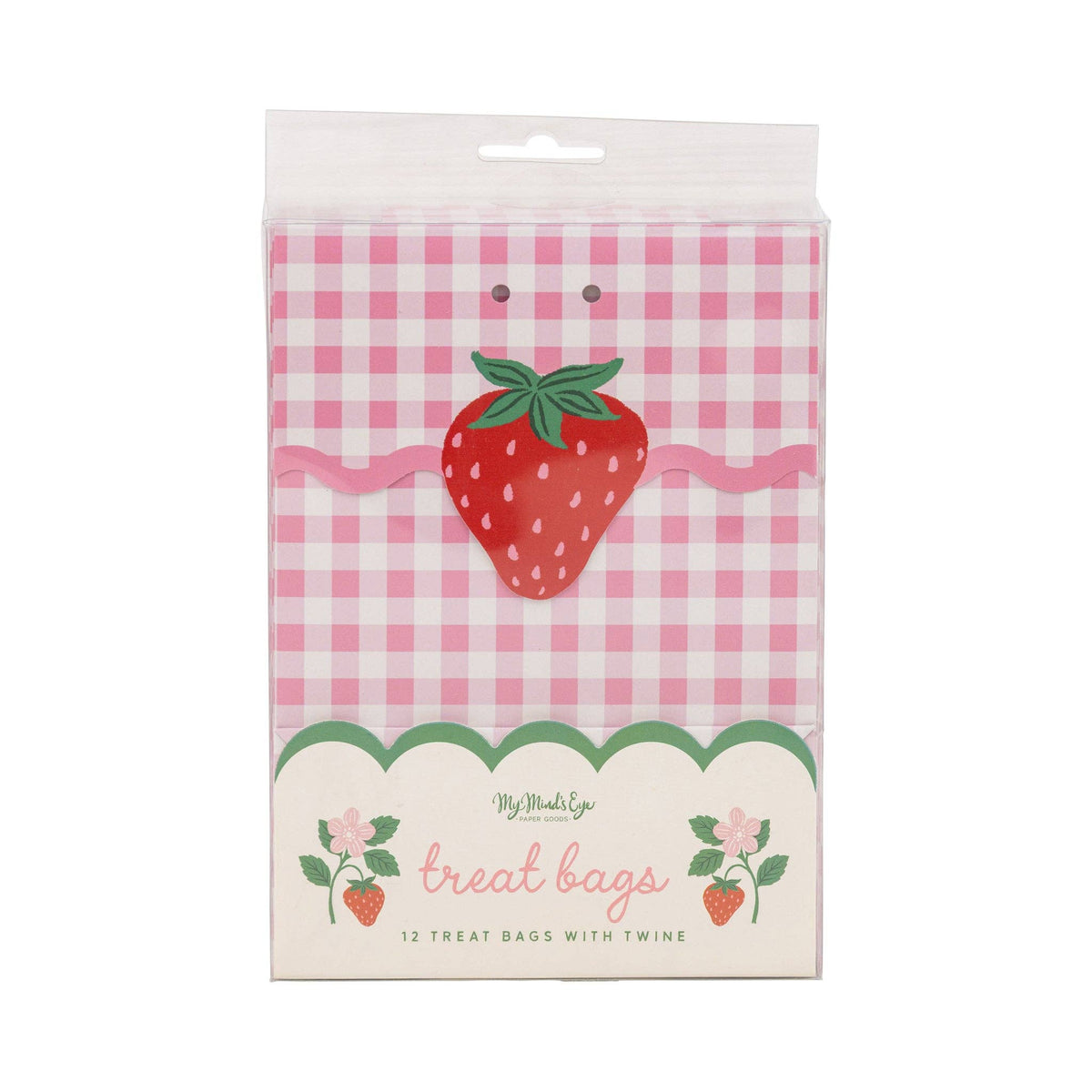 Berry First Birthday strawberry treat bags in packaging