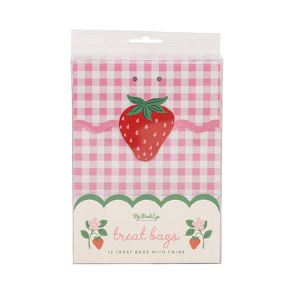 Berry First Birthday strawberry treat bags in packaging