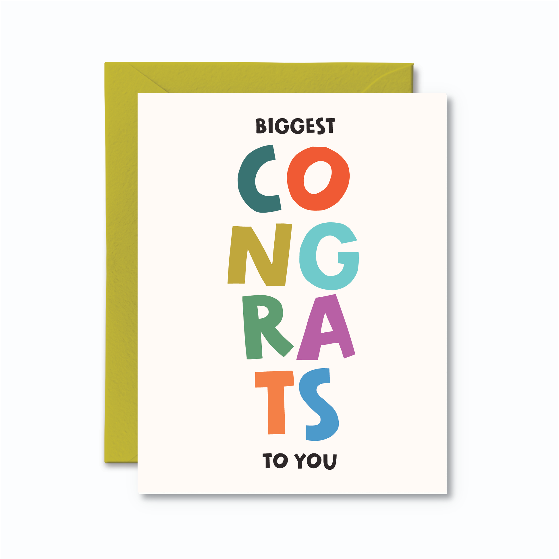 Colourful modern congratulations greeting card available at our Toronto party shop.