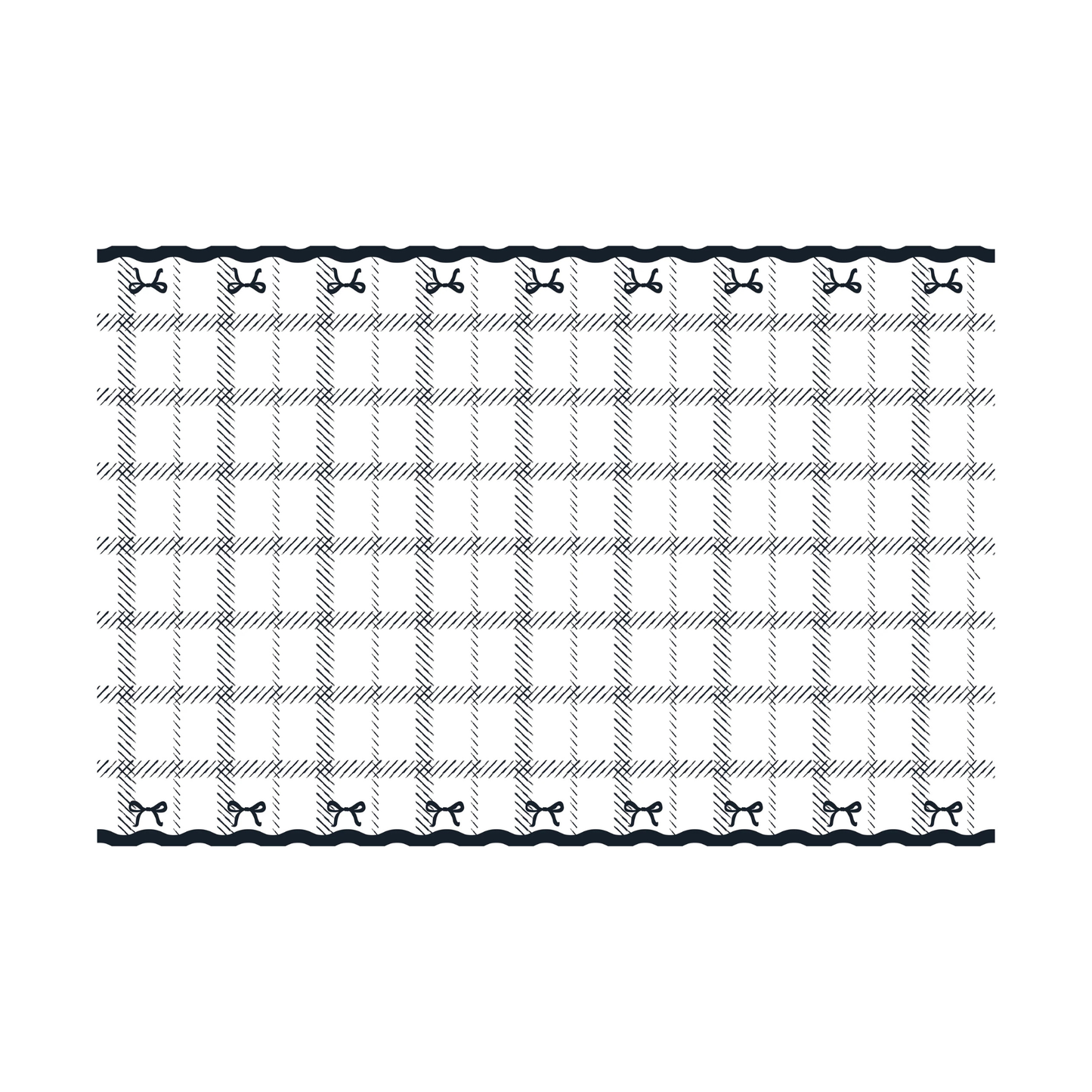 BLACK AND WHITE BOWS DISPOSABLE TABLECLOTH