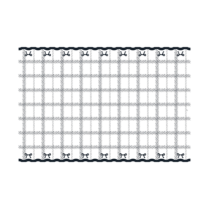 BLACK AND WHITE BOWS DISPOSABLE TABLECLOTH