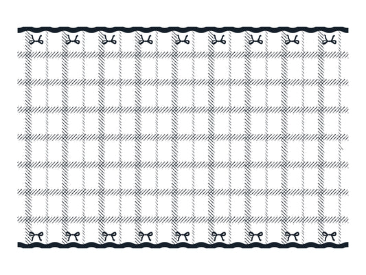 black and white bows disposable table cover 