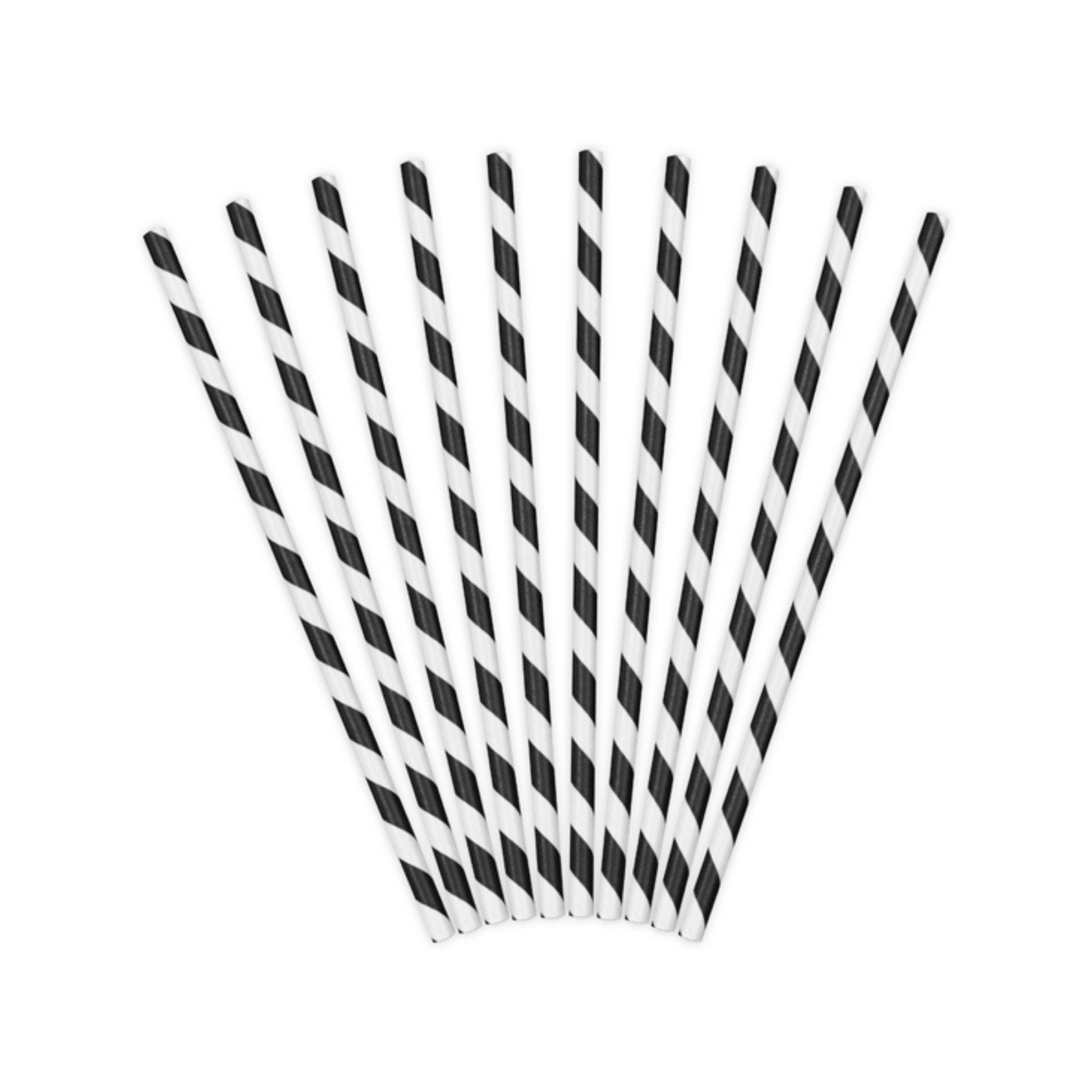 black and white striped straws partydeco