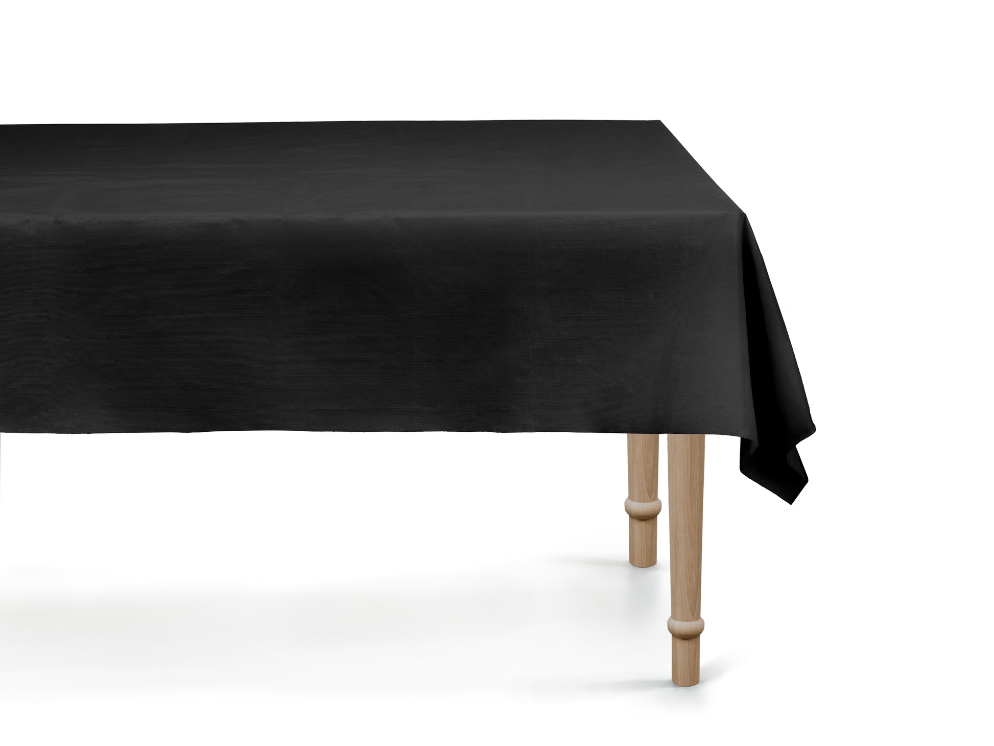 Black rectangular tablecloth on table, approx. 137 × 183 cm (53.9" × 72"), available at Confetti My Party Toronto