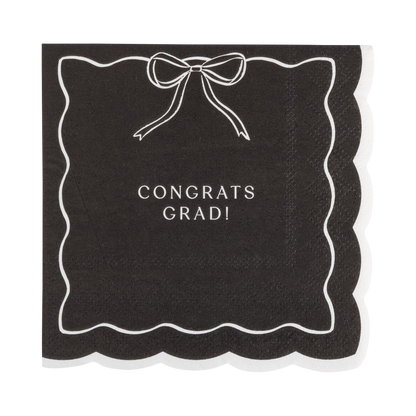BOW CONGRATS GRAD COCKTAIL NAPKINS
