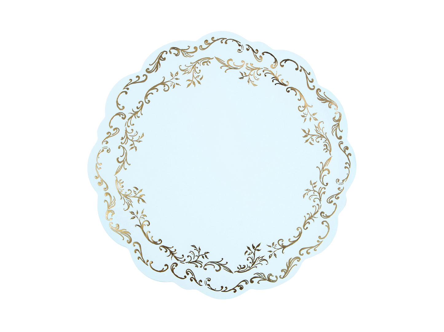 blue and gold scalloped placemats - pack of 6