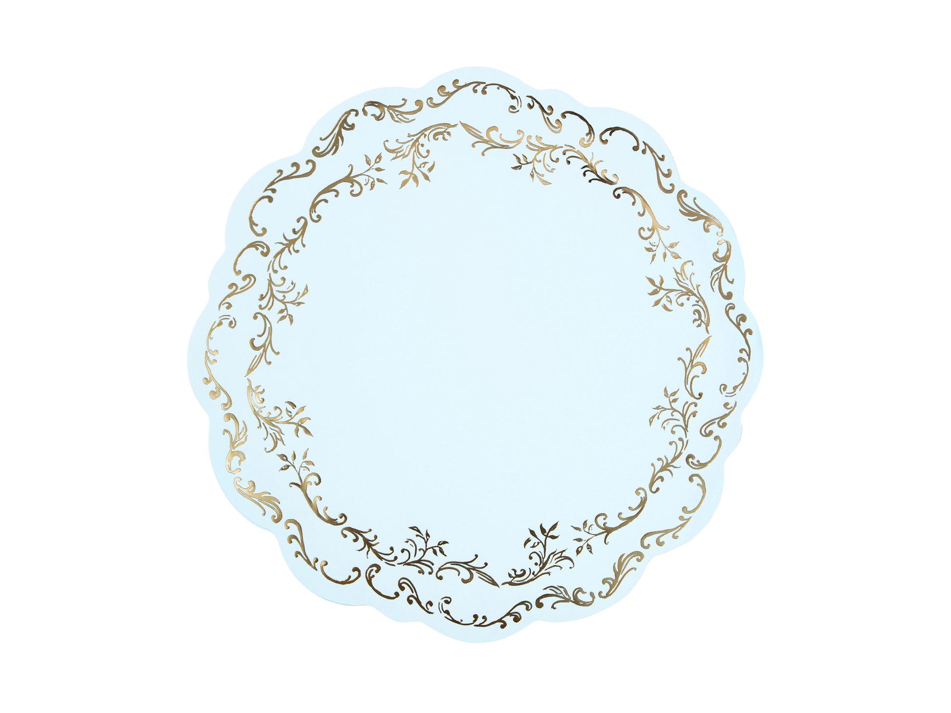 blue and gold scalloped placemats - pack of 6