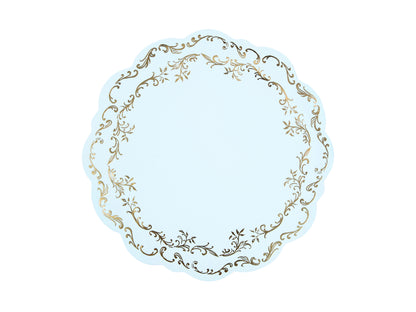 blue and gold scalloped placemats - pack of 6