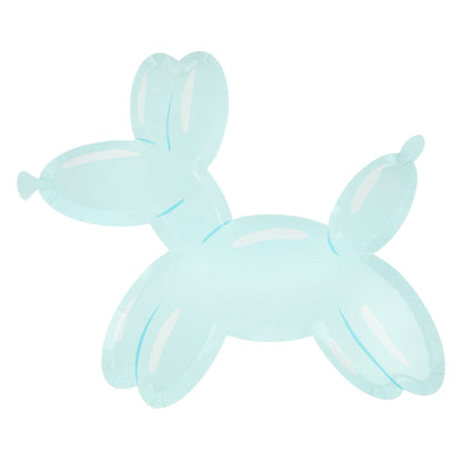 Blue balloon dog shaped party plate by Meri Meri available at our Toronto party shop