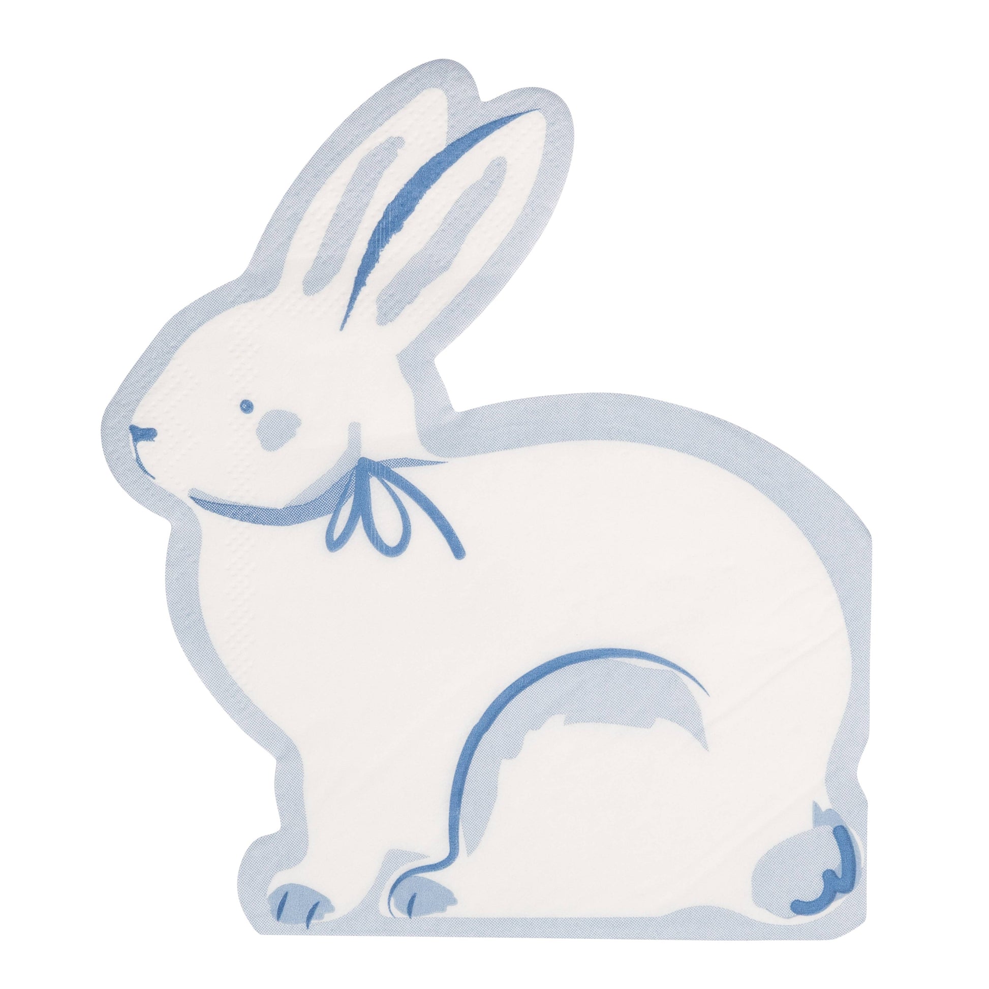 Blue bunny shaped paper napkins with soft blue detailing, sold in Toronto at Confetti My Party