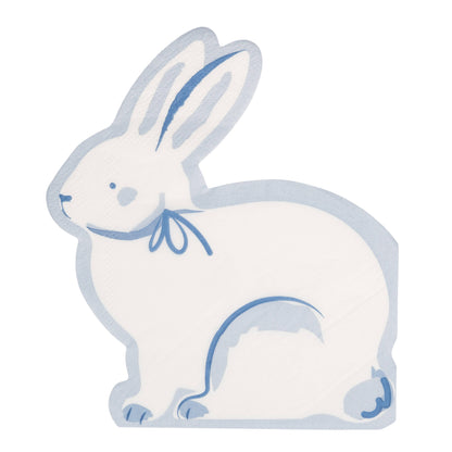 Blue bunny shaped paper napkins with soft blue detailing, sold in Toronto at Confetti My Party