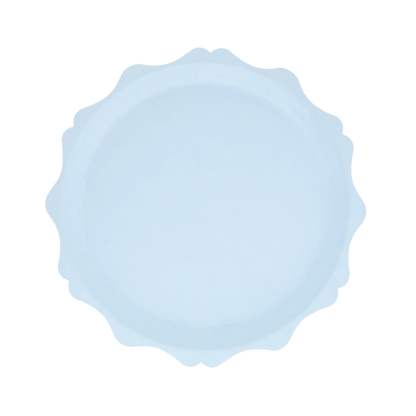 blue decorative edge bamboo fibre plates - pack of 8 by meri meri 