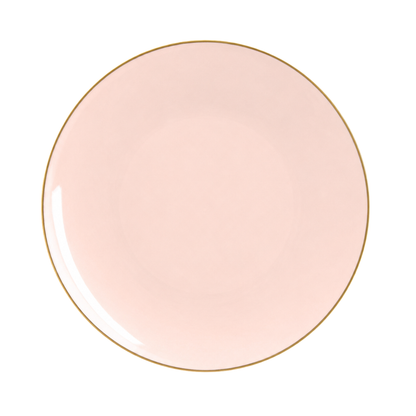 BLUSH & GOLD ROUND REUSABLE DINNER PLATES | 10 PIECES