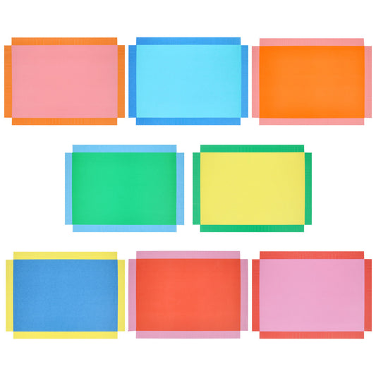 Meri Meri bright fringe paper placemats in layered rainbow colours available at our Toronto party shop