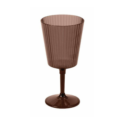 BROWN RIBBED WINE GOBLETS | 4 PIECES
