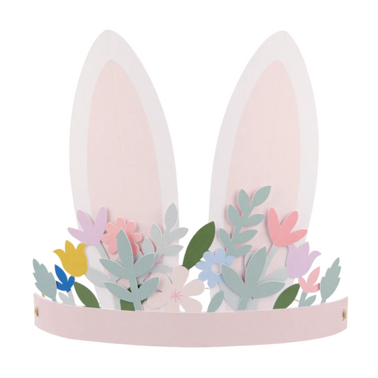paper bunny ears with floral accents