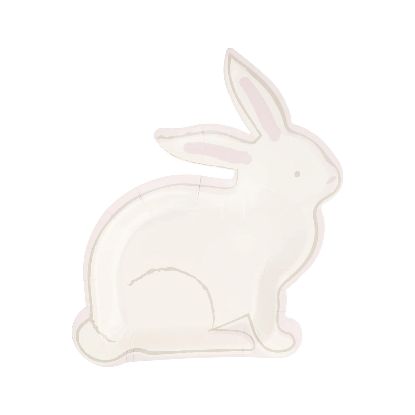 Blush bunny shaped paper plate with soft pastel details, sold in Toronto at Confetti My Party
