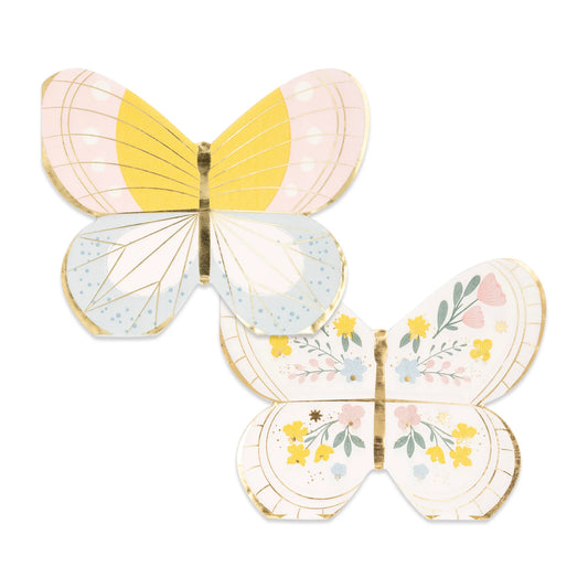 Pastel butterfly floral napkins with gold accents. 9 each of 2 designs. Pick up in Toronto and ships Canada-wide.