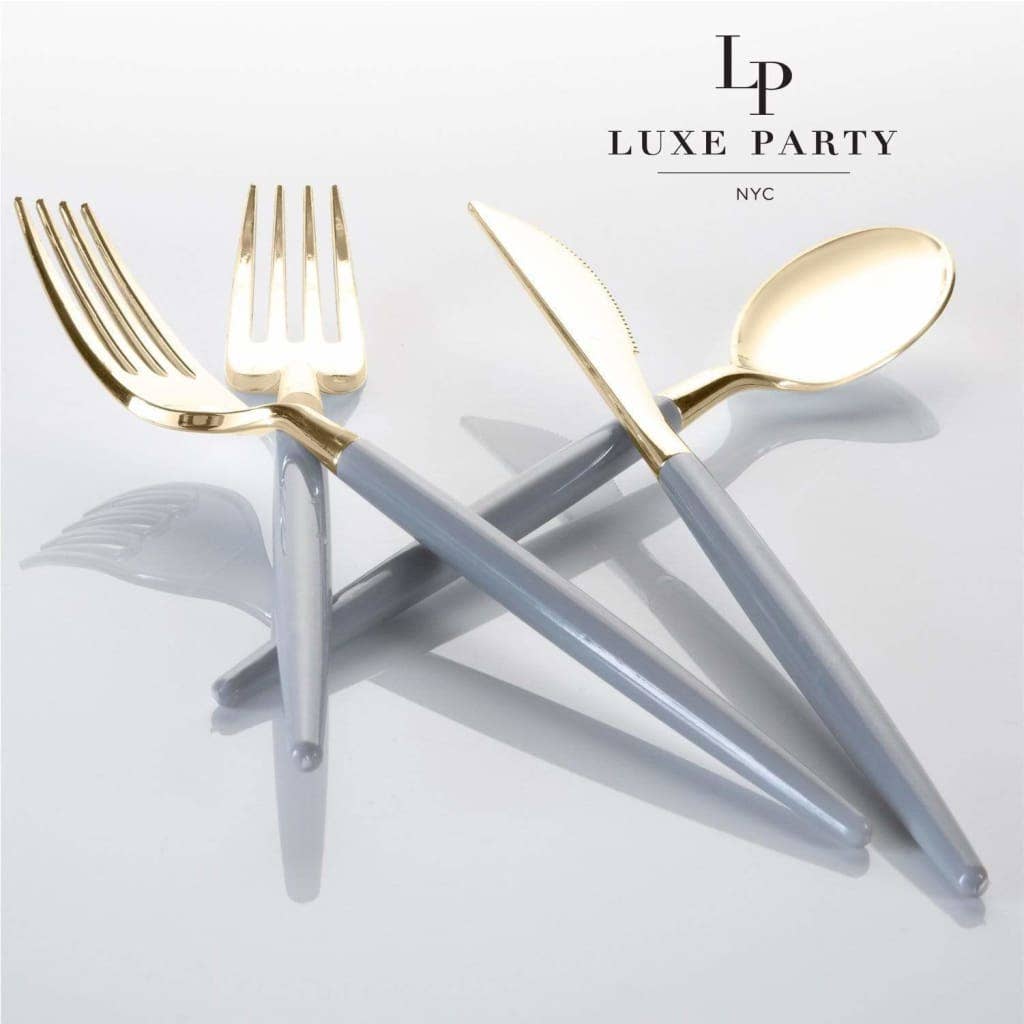 GREY & GOLD REUSABLE CUTLERY SET | 32 PIECES