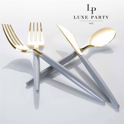 GREY & GOLD REUSABLE CUTLERY SET | 32 PIECES