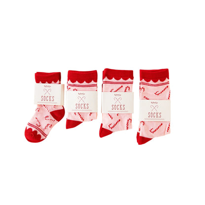 WHIMSY SANTA CANDY CANE SOCKS