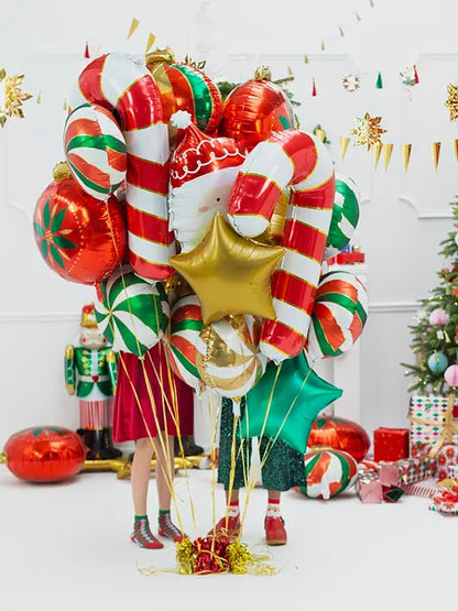 RED CANDY CANE FOIL BALLOONS