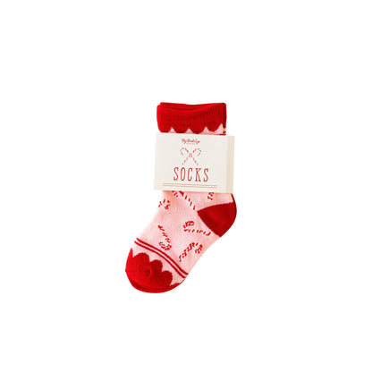 WHIMSY SANTA CANDY CANE SOCKS