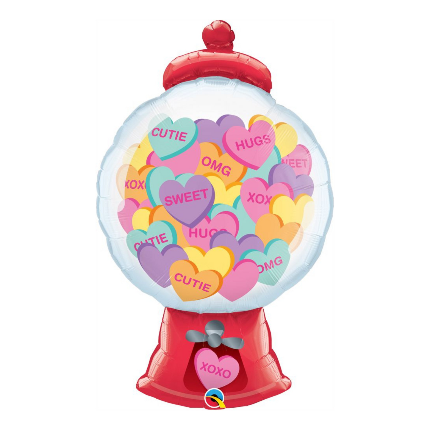conversation hearts gumball machine foil balloon 