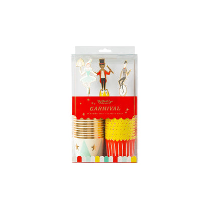 Carnival cupcake kit packaged set with toppers and baking cups, perfect for Toronto celebrations.