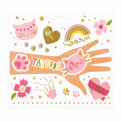 CAT TEMPORARY TATTOO PACK