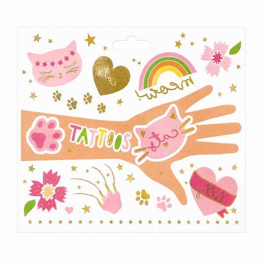 CAT TEMPORARY TATTOO PACK