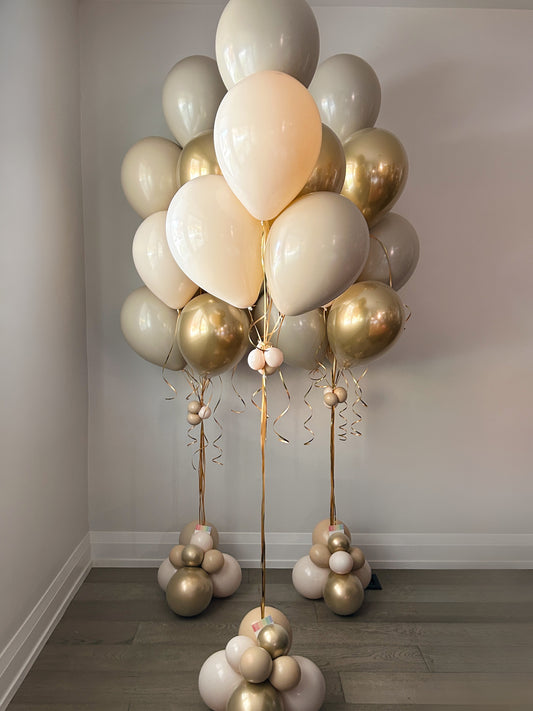 champagne coloured latex balloon bundles