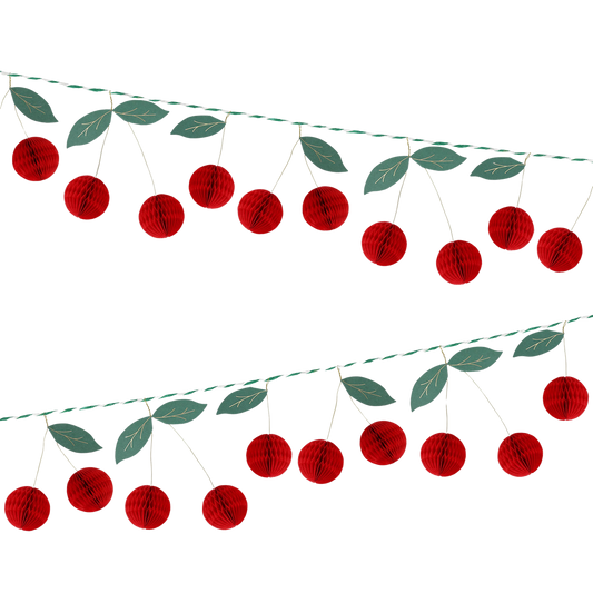 3D cherry honeycomb garland by meri meri 