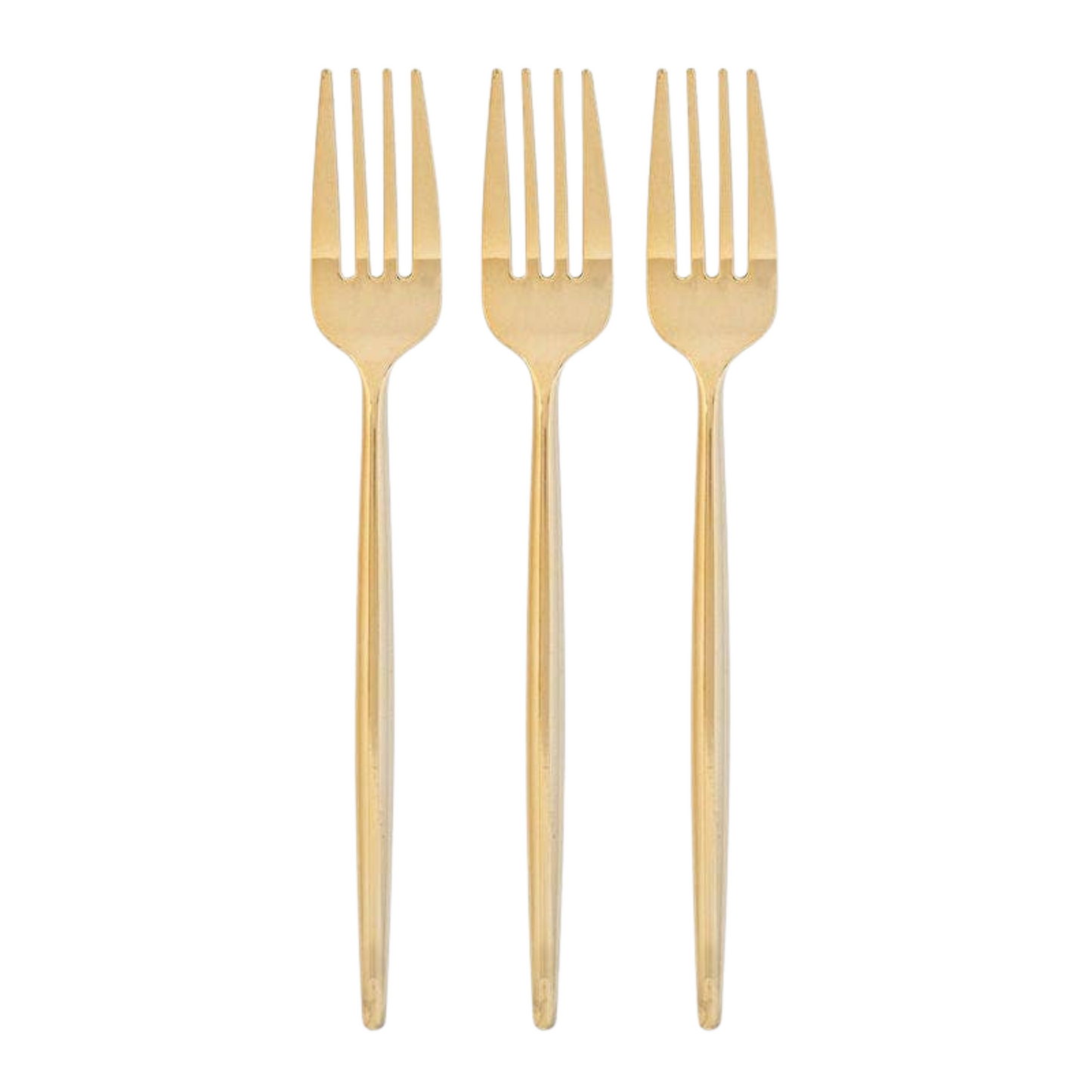 gold plastic forks