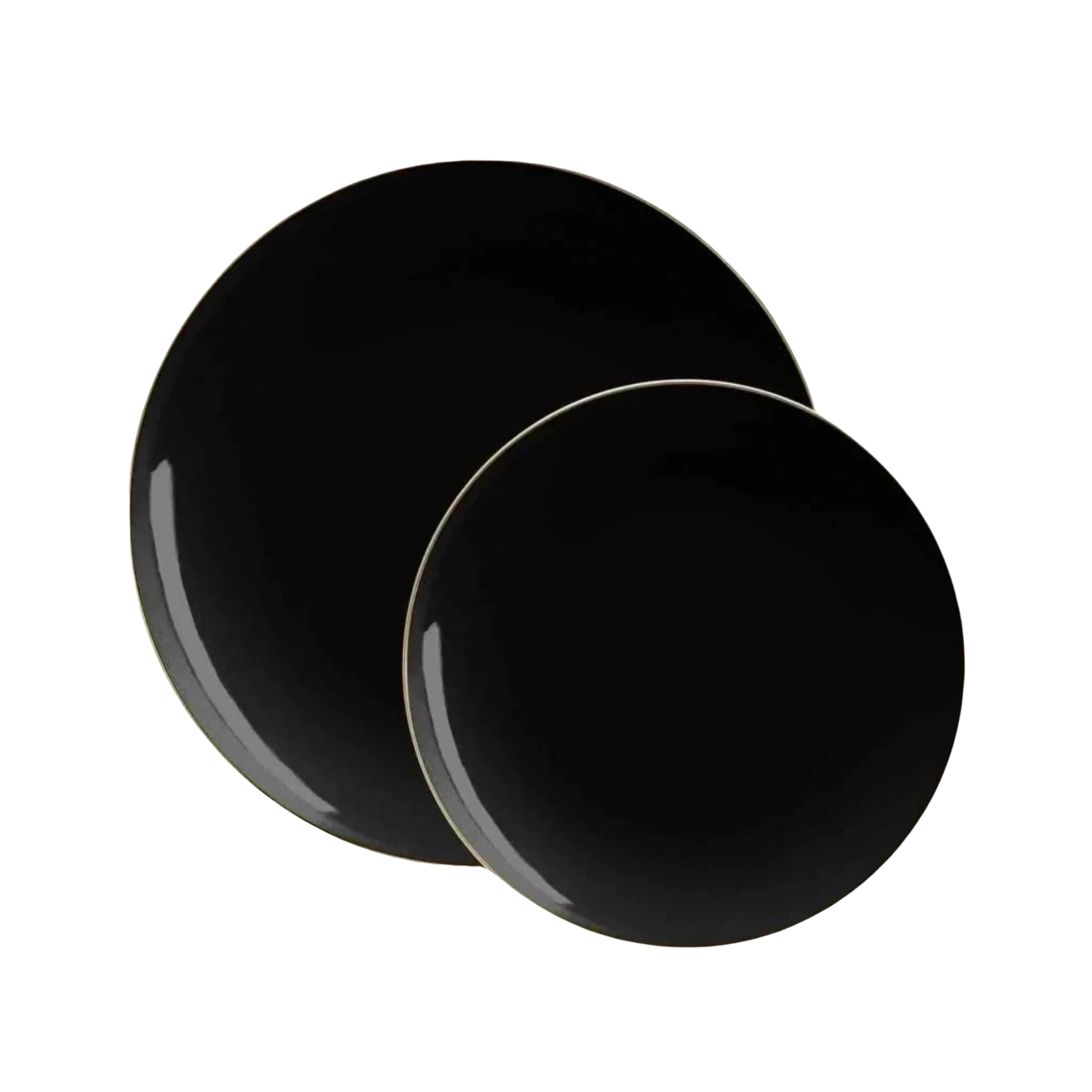 chic reusable black and gold dessert plates