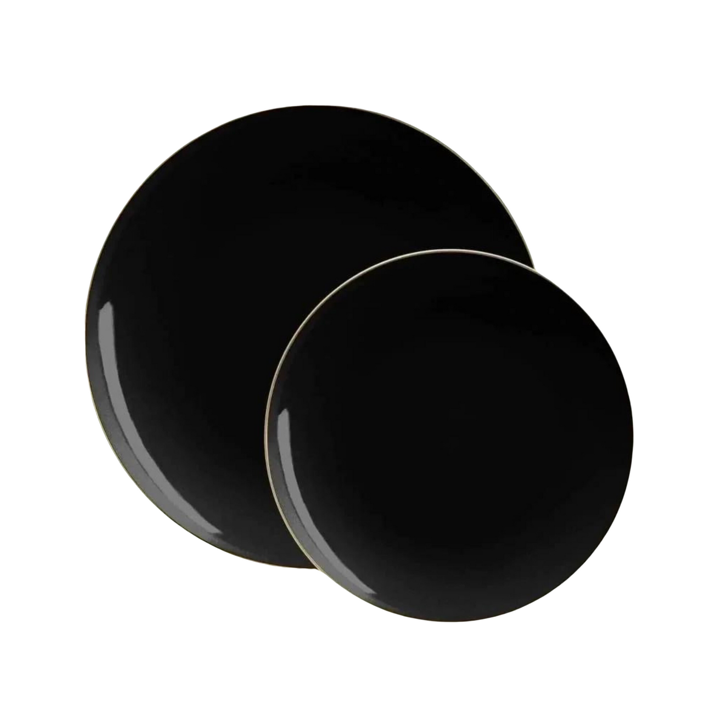 chic reusable black and gold dinner plates 